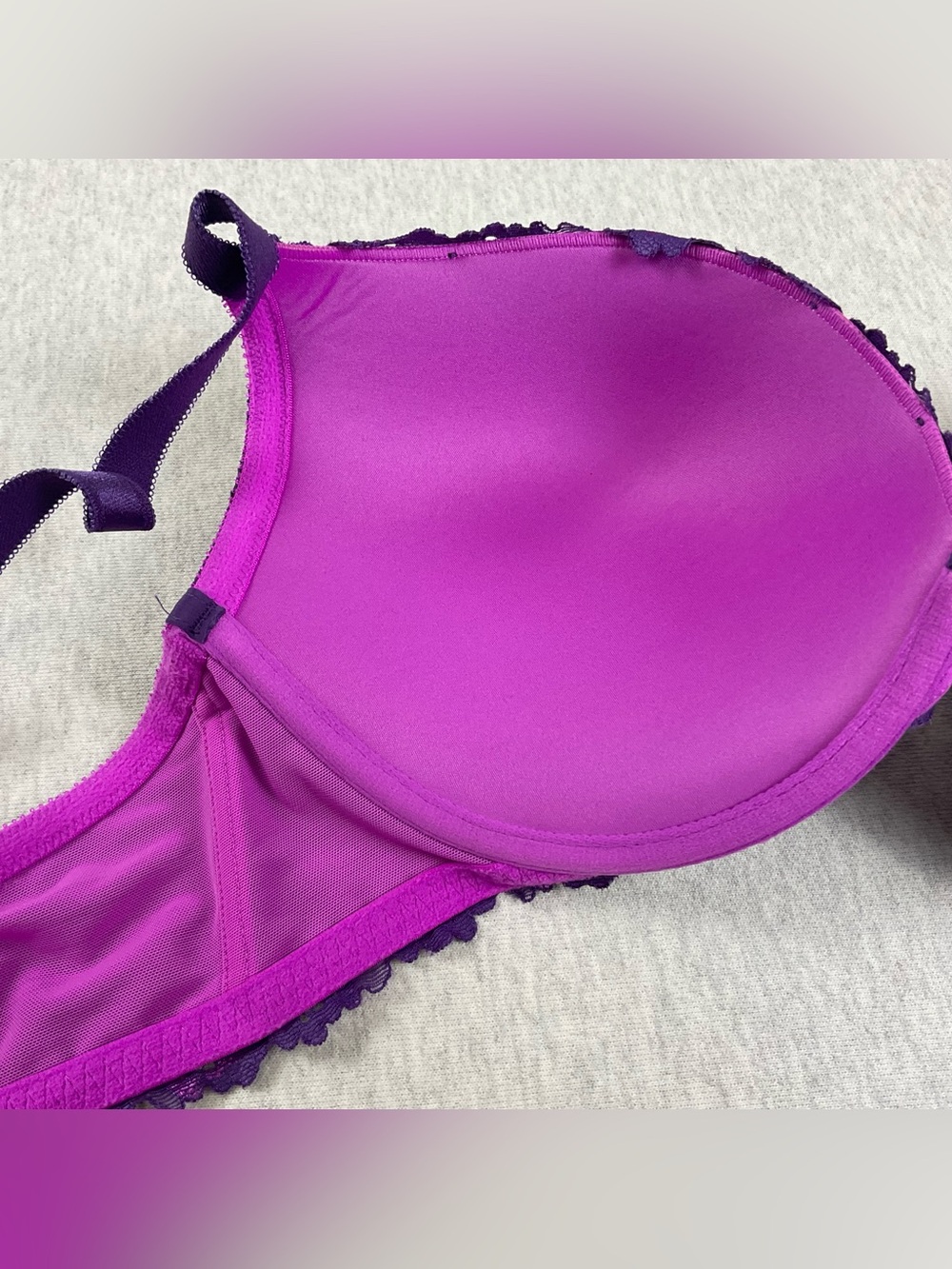 Torrid Push-Up Bra Women’s 42C Floral Lace Underwire Padded Purple and Pink - Picture 9 of 9